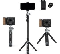 Fotopro Mini kameras statīvs ar pagarināšanas cauruli, kas izgatavots no oglekļa šķiedras 90 cm 360 grādu lodveida galva Profesionāls DSLR kameru statīvs ar pagarināšanas cauruli Vlogam Max. Slodze 3 kg 6,61 mārciņas (ar tālvadības pulti)