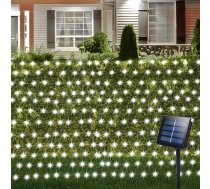 ZAIYW 3m x 2m saules tīkla apgaismojums Āra 200 LED saules enerģijas tīkla apgaismojums Zaļā kabeļa automātiskā ieslēgšanās/izslēgšanās ūdensizturīga sieta string Lights balkonam, žogam, dārzam