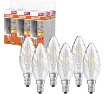 Osram LED Superstar Classic spuldze ar kvēldiegu, klasiska vītā mini sveces forma, caurspīdīgs bezsvina stikls, 2,8 W, 250 lm, silti balta gaisma (2700 K), E 14 ligzda, 35 mm diametrs, 6 gab. iepakojumā
