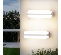 VivaLet Pack of 2 LED sienas lampas āra apgaismojums 20 W 2000 LM, augšup un lejup apgaismojuma sienas lampas iekštelpās, 4000 K IP65 pagraba lampas āra sienas lampas, āra lampas balkonam, vannas istabai, gaitenim, dārzam, tualetei