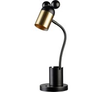 GTV - galda lampa pelei - Maks. 250 V, 50/60 Hz, 1 x E27, maks. 25 W, diametrs 8 cm, IP20, melns/zelts - Bērnu galda lampa Galda lampa Gaismas lampas bērniem