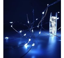 Micro LED gaismas virtene 1,5 mm ar taimeri, atmiņu un 8 gaismas efektiem, sudraba vads 31 V IP44, dekoratīvs Ziemassvētku apgaismojums iekštelpām un āra lietošanai, ļoti spilgts (ledusbalts, 40 m)