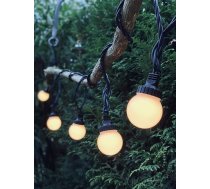 Profesionālā sērija – LED gaismas virtene ar barošanas kabeli, 5 m, 10 bumbiņas, silti balta gaisma, paplašināma līdz 200 m, IP67 ūdensizturīga, svētku apgaismojums, lietošanai telpās un ārpus telpām, piemērota dārzam, terasei un balkon