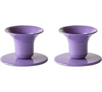 Kunstindustrien® Svečturis „The Bell“ koniskām svecēm, pieejams 16 krāsās, minimālisma stila dzelzs svečturis, paredzēts svecēm ar diametru 21–23 mm, 2 gab. komplekts (violets)