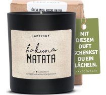 „Hakuna Matata“ aromātiskā stikla svece ar uzrakstu, izgatavota no sojas, dabīga, roku darbs, vegāna, ilgtspējīga, ideja personīgai dāvanai, dāvana labākajam draugam, drauga dzimšanas dienas dāvana, pozitīvas vibrācijas