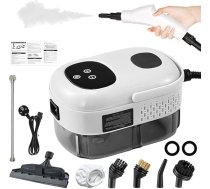 Pārnēsājams tvaika tīrītājs, 2500 W tvaika tīrītājs, rokas tvaika tīrītājs ar 1100 ml ūdens tvertni un 3 birstēm, augstspiediena tvaika tīrītājs virtuvei, vannas istabai, automašīnai, paklājiem (balts)