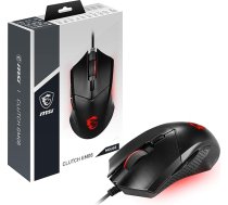 MSI Clutch GM08 vadu spēļu pele PAW-3519 sensors 200-4200 DPI 6 pogas melna RGB gaisma