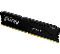 Kingston FURY Beast Black DDR5 16GB 5200MT/s CL40 DIMM galddatora spēļu atmiņa, viens Intel XMP modulis - KF552C40BB-16
