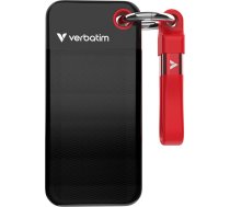 Verbatim Pocket SSD 2TB ārējais SSD USB 3.2 Gen 2, līdz 1000MB/s lasīšanas un rakstīšanas ātrums, portatīvais cietais disks PC, Mac un konsolēm, melns/arkans