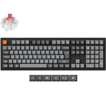Keychron K10 Max bezvadu mehāniskā tastatūra, DE-ISO izkārtojums QMK 2,4 GHz Bluetooth, pilna izmēra, balta, ar apgaismojumu, saderīga ar Mac Windows Linux, īpaši sarkani slēdži
