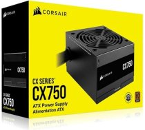 Corsair CX750 80 Plus Bronze nemodulārais zema trokšņa līmeņa ATX 750W barošanas avots - Latvija - melns
