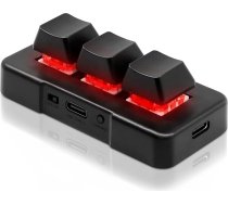 USB mini tastatūra 3 pogas Mini tastatūra Bezvadu USB 2 in 1 mehāniskā spēļu tastatūra Karstā taustiņa pielāgota programma ar RGB LED spēļu OSU biroja darbam