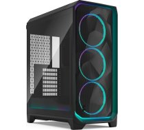 Fractal Design Meshify 3 Ambience Pro RGB Black TG Light Tint - Spēļu datora korpuss - Facet Mesh priekšpuse - 2. paaudzes ARGB apgaismojums, izmantojot Adjust Pro Hub - Komplektā iekļauti trīs RGB Momentum 14 ventilatori