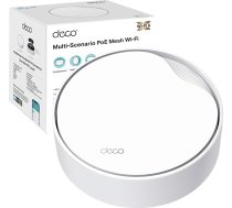 TP-Link Deco X50-PoE (1 iepakojums) AX3000Mbps tīkla WiFi 6 ar PoE, 2.5G WAN&LAN pieslēgvieta, divjoslu WiFi pastiprinātājs, bezšuvju interneta pastiprinātājs ar mākslīgo intelektu, atbalsta PoE&DC barošanas avotu, HomeShield