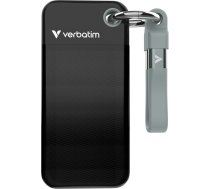 Verbatim Pocket SSD 2TB ārējais SSD USB 3.2 Gen 2, līdz 1000MB/s lasīšanas un rakstīšanas ātrums, portatīvais cietais disks PC, Mac un konsolēm, melns/pelēks