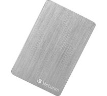 Verbatim Store 'n' Go Aluminium Slim 2TB Silver ārējais cietais disks USB 3.2 Gen 1 cietais disks Ārējais alumīnija cietais disks Windows un Mac OS X portatīvajam cietajam diskam USB cietais disks
