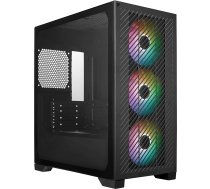 Cooler Master Elite 301 Micro-ATX augstas gaisa plūsmas minimālistiska PC korpuss, 365 mm GPU Max, saderīgs ar RTX 5080|RX 7090 XT, 280 mm AIO Max, C tipa, rūdīts stikls, trīs 120 mm aRGB PWM ventilators
