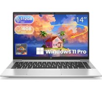 HP EliteBook 845 G7 biznesa klēpjdators, 14 collu FHD (1920 x 1080) dators, AMD Ryzen 5 Pro 4650U 2,1 GHz, 16 GB RAM, 512 GB SSD, ASV QWERTY tastatūra, Windows 11 Pro (atjaunots)