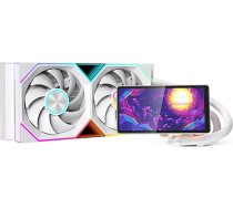 Jungle Leopard ProFlow Aio ūdens dzesēšana ar 5,5 collu LCD magnētiskā ekrāna displeju, viss vienā ARGB 2000RPM PWM Infinity ventilators, AM4/AM5 un Intel LGA1851/1700 (240 mm, balts)