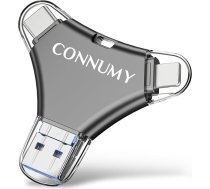 USB zibatmiņas karte 256 GB tālrunim Atmiņas karte Ārējā atmiņa tālrunim/Pad/Android/PC, 4 in 1 USB zibatmiņas karte fotoattēlu/video materiālu dublēšanai bez lietotnes