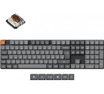Keychron K5 Max Ultra-Slim Wireless Mechanical Keyboard, 109 taustiņi DE-ISO izkārtojums QMK/VIA Programmable Bluetooth 5.1/2.4GHz/Wired RGB Backlit Hot-swap Low Profile Brown Switch