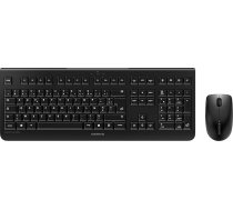CHERRY DW 3000 bezvadu tastatūras un peles komplekts, beļģu izkārtojums (AZERTY), 2,4 GHz radio, plakana konstrukcija, zema trokšņa līmeņa pogas, simetriska pele, melns