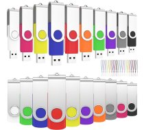ABLAZE USB zibatmiņas karte 16 GB 20 ātrgaitas USB 2.0 atmiņas karšu komplekts, grozāms, datu glabāšanai, metāla atmiņas karšu zibatmiņas diski Flash Drive