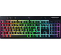 Razer BlackWidow V4 zema profila HyperSpeed bezvadu mehāniskā spēļu klaviatūra, HyperSpeed Wireless & BT, Multi-Roller un 11 vadības pogas, oranžas krāsas slēdži, QWERTY UK izkārtojums