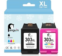 Penguin 303XL kasetnes printerim HP 303XL priekš HP Envy Photo 6220 6230 6234 6252 6255 6258 7100 7820 7834 7155 7865 Tango (1 melna, 1 krāsaina)