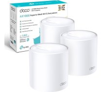 TP-Link Deco X20 AX1800 Visa mājas tīkla Wi-Fi 6 sistēma, mākslīgā intelekta vadīta tīkla sistēma, pārklājums līdz 5800 kvadrātpēdu platumā, 1 GHz četrkodolu procesors, saderīga ar Amazon Alexa, ar TP-Link HomeShield komplektu, 3 vienību