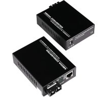 (A Pair of Bidi) Single Mode Dual SC Fiber Gigabit Fast Ethernet Media Converter, Mini 1x 10/100/1000Base-T RJ45 to 1000Base-SC Slot Converter Transceiver, līdz 30km 1310-nm, AC 100V ~ 240V