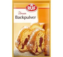 RUF Pārtikas soda, cepamā pulvera sastāvdaļa kūciņām, maizītēm, vaflēm un cepumiem, kanalizācijas tīrīšanas līdzeklis, dabīgs sadzīves tīrīšanas līdzeklis, bez glutēna un vegāniem piemērots, 6 x 15 g