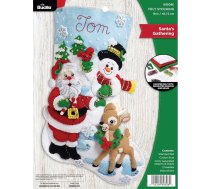 Bucilla 18" auduma sarkans / ceļojums Ziemassvētku zeķes - Getaway Solids - 89308E