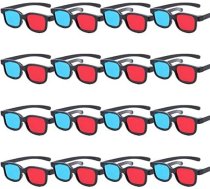 Sarkani zili 3D brilles - 3D brilles filmām, spēlēm un attēliem sarkanā/zilā formātā, saderīgas ar datora monitoriem, televizoriem un projektoriem, mājas kinozāles brilles, 16 gab. iepakojumā