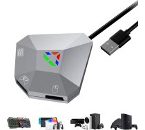 Tastatūras un peles adaptera pārveidotājs Nintendo Switch, Xbox Series X|S, Xbox One, PS4, PS3 | Plug & Play | Peles jutība, mērķa ātrums, mirušās zonas iestatīšana | Ideāli piemērots FPS, TPS, RTS spēlēm