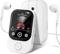 64GB MP3 atskaņotājs Bluetooth 5.4 ar 180° salokāmu kameru, RWSRW Mini mūzikas atskaņotājs HD skaļrunis FM radio fotoalbums Ideāls HiFi skaņas e-grāmatu lasītājs, sporta soļu skaitītājs (balts)