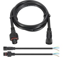 PATIKIL 3,28 pēdu 3-pin pagarinājuma kabelis, 18AWG ūdensizturīgs IP67 pagarinājuma kabelis ar 7,87 collu vīriešu ligzdu komplektu laivai, automašīnai, kravas automašīnai, iekštelpu/āra saules LED lentes gaismai, melns
