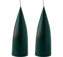 Kunstindustrien® Pillar Candles, ražotas Dānijā, 43 pieejamās krāsas, dāņu ražojuma, krāsotas sveces, ilgs degšanas laiks - 15 stundas, sveces dekorēšanai, 2 gab., 6,5 x 16 cm (meža zaļš)