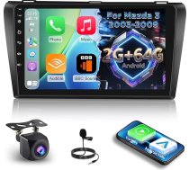 Auto radio priekš Mazda 3 2003-2009, [2G+64G] Android 9" ekrāna radio ar bezvadu Carplay un Android Car/Bluetooth/WiFi/Bluetooth/EQ/FM RDS radio