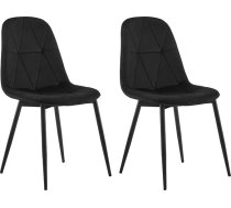 Lestarain Dining Room Chairs Set of 2 with Backrest for Dining Room Kitchen Living Room Kitchen Chairs Padded with Velvet Cover Metal Ergonomic Design Black