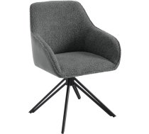 WOLTU EZS11dgr-1 Swivel Dining Room Chair, Ergonomic Chair, Kitchen Chair, Living Room Armchair, Upholstered Chair with Armrests, Metal Legs, Lounge Chair Chenille and Corduroy, Dark Grey