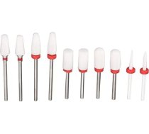 Pongnas 10-teiliges Nagelbohrer-Set, Edelstahl-Keramik-Nagelschleifköpfe Zum Maniküre-Formen, Polieren, mit Aufbewawahrungsbox für Nail-Art-Anfänger und Profis