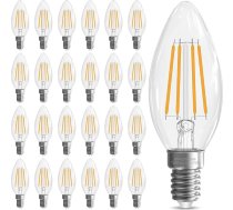 GvvooHome Kandelabras spuldzes 40 W, E12 LED spuldze, nedimmējama lustras spuldze, B10 LED sveču spuldze, 2700K, maigi balta, 90+CRI, 400LM, Cear Glass, 24 Pack
