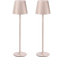 LED galda lampa bezvadu, bezvadu, 2 gabali, gaismeklis, gaismeklis pie nakts, akumulatora galda lampa bezvadu, iekštelpu āra galda lampa ar akumulatoru, 3 līmeņu silta gaisma, IP54 ūdensnecaurlaidīgs, metāla korpuss, bēšs krāsā, bēšs