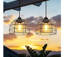 Piekarināmā lampa ar baterijām, kas darbojas ar akumulatoriem, izmantošanai ārpus telpām, 2 gab Boho LED lampu piekarināmā gaisma ar tālvadības pulti, spilgtuma regulējams taimeris, IP65, ūdensizturīgs, dārza terasei.