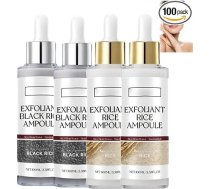 Melno un balto rīsu eksfoliants, poru mazināšanai, dziļai mitrināšanai un maigām čaumalām, mirdzošai ādai, melno rīsu serums sejai (4)