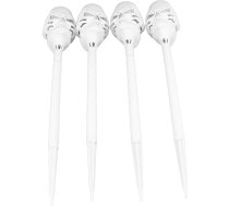 Pack of 4 Solar Lights Outdoor Solar Torch Skull Light Green Flickering Flame IP65 Waterproof Solar Path Lighting Outdoor Halloween Decorations