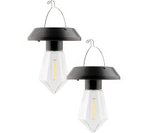 Solarleuchten zum Aufhängen, wasserdicht, Wolfram-Lampen, mit Haken, 10,9 x 8,9 cm, für Außenbereich, Terrasse, Garten, Balkon, Tischdekoration, 2 Stück