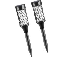 Kisangel Solar Led Rasenstrahler 2 Stück Kunststoff Weißlicht Garten Außenbeleuchtung Wegleuchte Terrasse Hof Solarlicht Landschaft