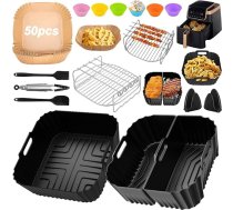 20 gab. karstā gaisa fritēšanas piederumu komplekts Ninja AF180EU Max Pro 6,2 L AF140EU, Cosori 5,5L 6L, Philips 6,2L gaisa fritētājam, ietver silikona cepšanas veidnes, kēksa veidnes, cepšanas režģi, cepamā papīra silikona veidnes